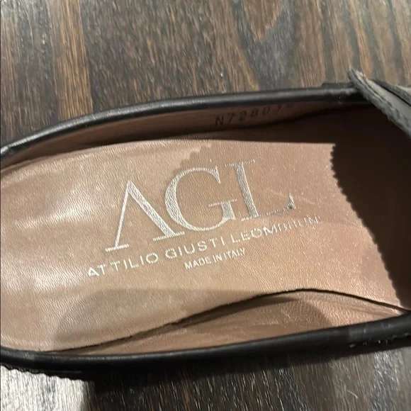 AGL Black Leather slide loafers - Picture 2 of 4